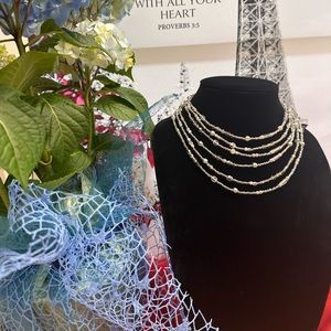 Miriam Haskel silver & pearl beaded necklace